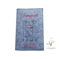 Stammbuch Stammbuchhülle Hochzeitskuss Einband Umschlag für Stammbuch Namensbestickung Familienbuch