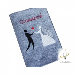 Stammbuch Stammbuchhülle Hochzeitskuss Einband Umschlag für Stammbuch Namensbestickung Familienbuch