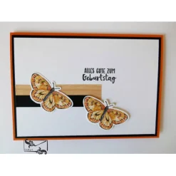 StampinUp! 3D Glückwunschkarte Geburtstagskarte mit Schmetterling Handarbeit UNIKAT