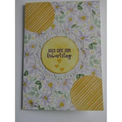 Stampin'Up! Handgefertigte Geburtstagkarte mit Grußtext In Pastellfarben und Blüten Unikat