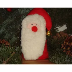 Standfester Nikolaus aus rotem Stoff genähte Weihnachtsdeko