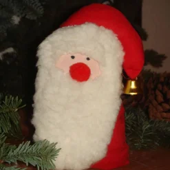 Standfester Nikolaus aus rotem Stoff genähte Weihnachtsdeko