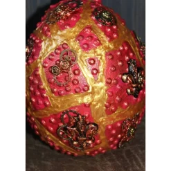 Steampunk Dekoei CROSS & SKULL & OCTOPUS Acrylmalerei auf einem Keramikei Ostergeschenk Künstler-Ei Sammlerstück Unikat