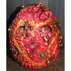 Steampunk Dekoei CROSS & SKULL & OCTOPUS Acrylmalerei auf einem Keramikei Ostergeschenk Künstler-Ei Sammlerstück Unikat