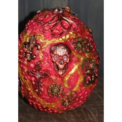 Steampunk Dekoei CROSS & SKULL & OCTOPUS Acrylmalerei auf einem Keramikei Ostergeschenk Künstler-Ei Sammlerstück Unikat