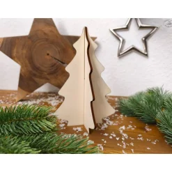 Steck-Tannenbaum aus Holz mit Sternchen (Bastelset)
