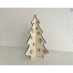 Steck-Tannenbaum aus Holz mit Sternchen (Bastelset)