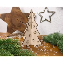 Steck-Tannenbaum aus Holz mit Sternchen (Bastelset)