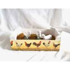 Stehendes Schaf aus Keramik von Hand bemalt