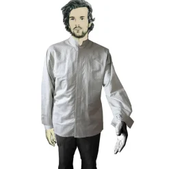 STEHKRAGEN HEMD mit Siebdruck + verdeckte Knöpfe