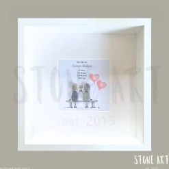 Steinbild Eiserne Hochzeit – Geschenk 65. Hochzeitstag, optionale Karte separat erhältlich