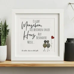 Steinbild "Es gibt Menschen die berühren unser Herz auf besondere weise" - handgemacht, personalisierbar