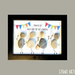 Steinbild „Fünfzig ist auch nur 18 bei Scrabble“ – Lustiges Geschenk zum 50. Geburtstag personalisiert