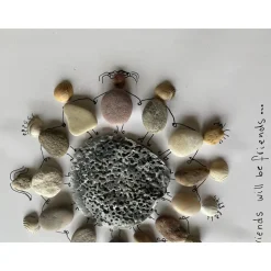 Steinbild Freunde, Geschenk für liebe Menschen, Meer Dekoration