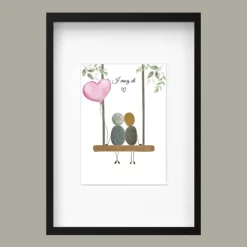 Steinbild „I mog di“ – Handgemachtes Unikat mit bayerischem Spruch als Geschenk