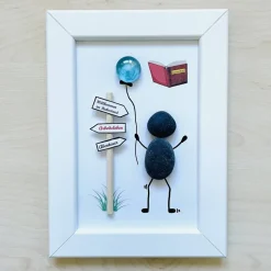 Steinbild Lehrer mit Klassenbuch – Handgemachtes Unikat zum Abschied & Ruhestand personalisierbar, STB-393