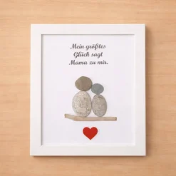 Steinbild Mama personalisiert – Unikat mit Herzen & Wunschtext | Geschenk Muttertag, STB-399