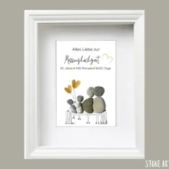 Steinbild Messinghochzeit 45 Jahre – Personalisiertes Unikat mit Namen , optional mit passender Karte