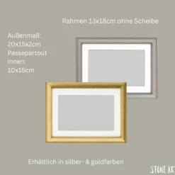 Steinbild Messinghochzeit 45 Jahre – Personalisiertes Unikat mit Namen , optional mit passender Karte