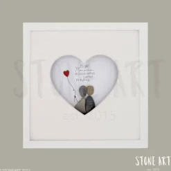 Steinbild mit Herz-Passepartout & Personalisierung – Perfektes Geschenk für Herzensmenschen