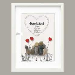 Steinbild Perlenhochzeit - Geschenk zum 30. Hochzeitstag