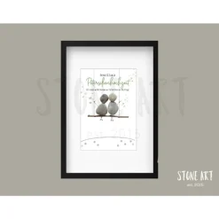 Steinbild Petersilienhochzeit personalisiert – Handgemachtes Geschenk zum 12,5. Hochzeitstag