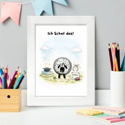 Steinbild Prüfung Schaf personalisiert – Ich Schaf das – Geschenk Abitur Führerschein Abschluss
