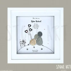 Steinbild Rubinhochzeit – Personalisiertes Geschenk zum 40. Hochzeitstag mit individueller Gestaltung