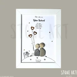 Steinbild Rubinhochzeit – Personalisiertes Geschenk zum 40. Hochzeitstag mit individueller Gestaltung
