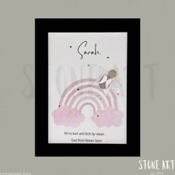 Steinbild Sternenkind Mädchen – Handgefertigtes Trauergeschenk personalisierbar