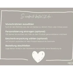 Steinbild Taufe mit Regenbogen & Herzballon – Taufgeschenk für Mädchen & Jungen – Personalisierte Karte zur Taufe