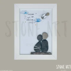 Steinbild Trauer Engel personalisiert – Ein kleiner Engel kam – Trauergeschenk Erinnerungsbild