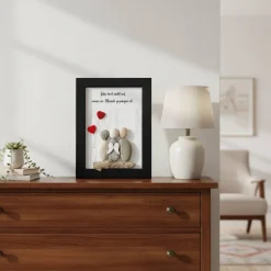 Steinbild Trauer personalisiert – Liebe hört nicht auf wenn ein Mensch gegangen ist – Erinnerungsbild