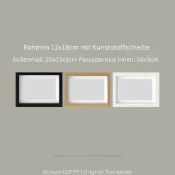 Steinbild Trauer personalisiert – Viel zu kurz und doch für immer blau – Erinnerungsbild