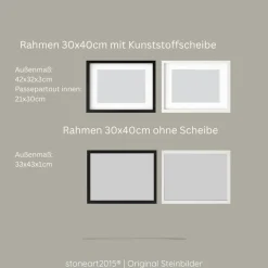 Steinbild Trauer personalisiert – Viel zu kurz und doch für immer blau – Erinnerungsbild