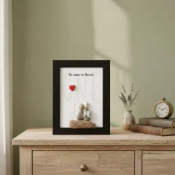 Steinbild Trauer personalisiert – Für immer im Herzen – Trauergeschenk Erinnerungsbild