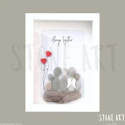 Steinbild Trauer personalisiert – Always together – Trauergeschenk Erinnerungsbild