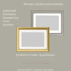 Steinbild Trauer personalisiert – Für immer in unseren Herzen – Trauergeschenk Erinnerungsbild