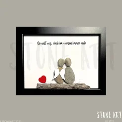 Steinbild Trauer personalisiert – So weit weg doch im Herzen immer nah – Erinnerungsbild