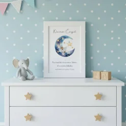 Steinbild Trauer personalisiert – Manchmal bist du in unseren Träumen blau – Erinnerungsbild