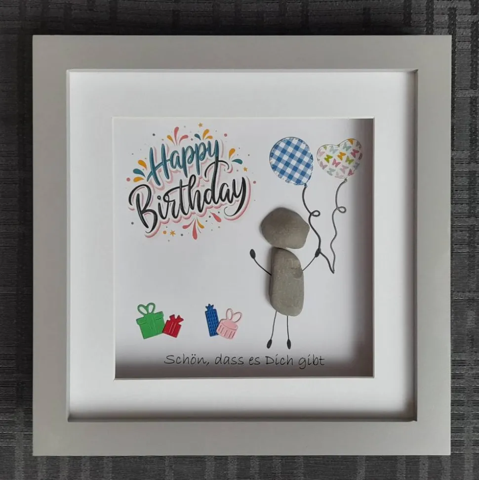 Steinbild zum Geburtstag - Happy Birthday! Schön, dass es Dich gibt