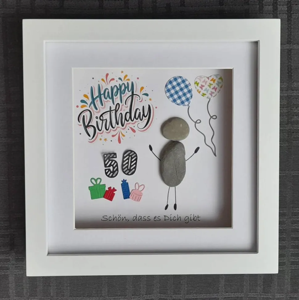 Steinbild zum Geburtstag - Happy Birthday! Schön, dass es Dich gibt