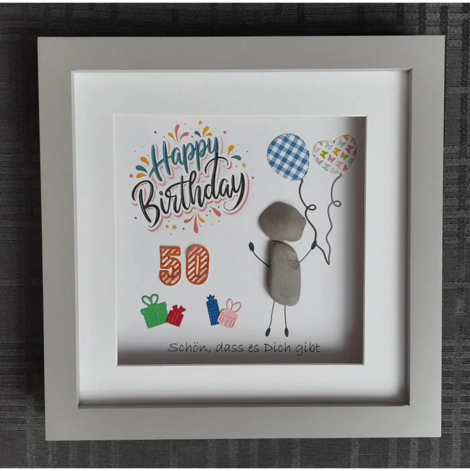 Steinbild zum Geburtstag - Happy Birthday! Schön, dass es Dich gibt