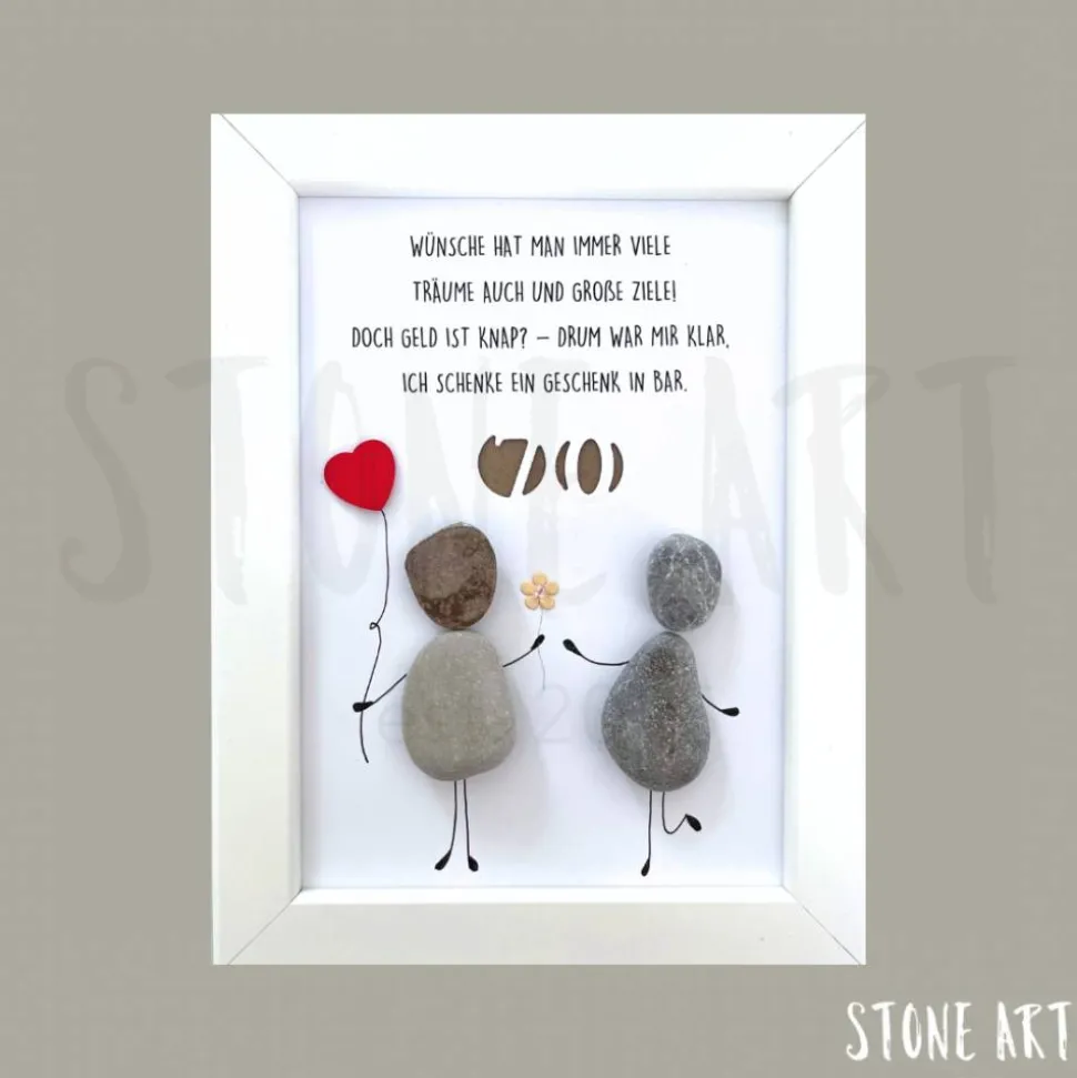 Steinbild zum Geburtstag – Individuelles Geschenk mit Wunschzahl & Spruch