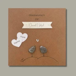 Steinbild zur Diamantenen Hochzeit – handgemachtes Geschenk zum 60. Hochzeitstag, optional mit Karte