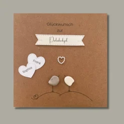 Steinbild zur Perlenhochzeit – persönliches Geschenk zum 30. Hochzeitstag, handgemacht & personalisierbar