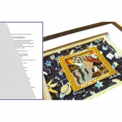 Steinbock Sternzeichen gerahmt personalisiert mit Name und Geburtsdatum Text 3D pop art mixed media Bild Geschenk Geburtstag