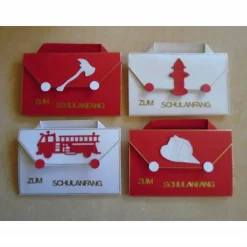 4St.Einladung zur Einschulung Feuerwehr Schulanfang Einladungskarten Jungen Einladungen