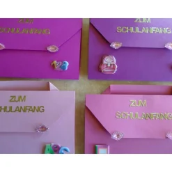 4St.Einladungskarten zur Einschulung Schulanfang Einladung Mädchen Schulstart Schule Einladungen Ranzen