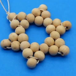 Stern aus Holzperlen, natur, Weihnachtsstern, Advent, Dekoration, Geschenkanhänger, Baumschmuck